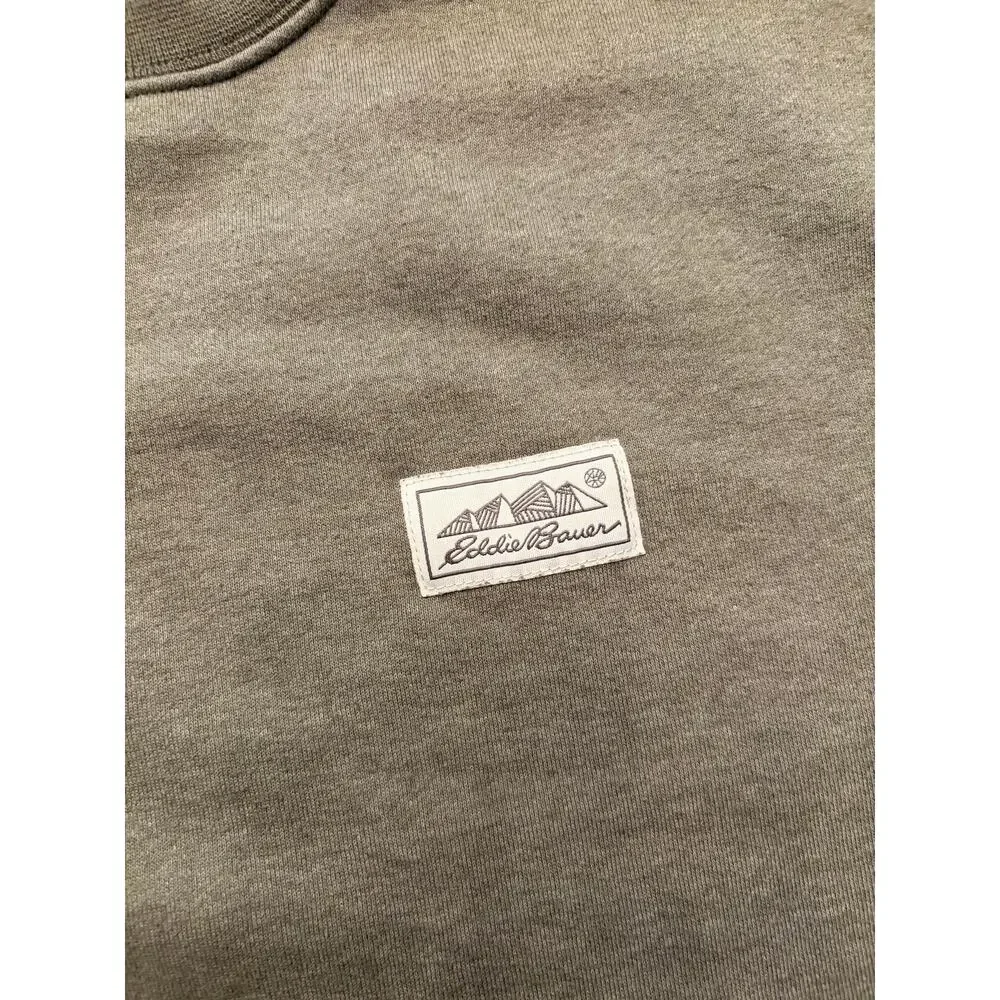 Eddie Bauer Green Crewneck Pullover Sweatshirt Mens M Fleece Preowned - Picture 2 of 9